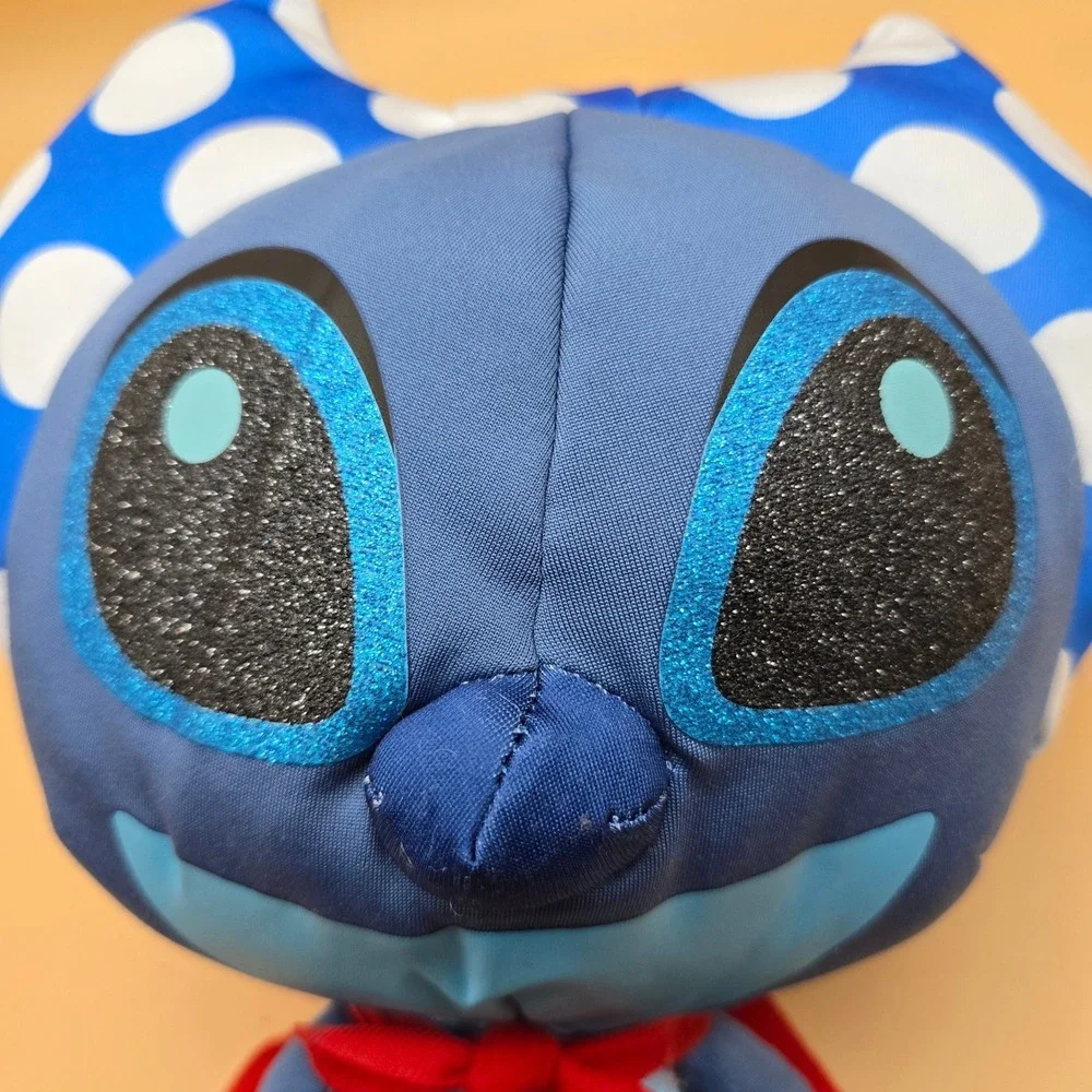 Disney Doorables Puffables‎ Stitch Plush Superhero Red Cape Polka Dot Bow 9 inch